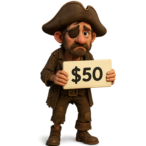 Buy $PIRATES 50$ (You recieve 50,000 $PIRATES)